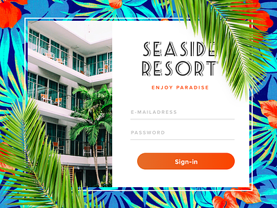 Daily UI #1 - Sign up daily dailyui floral hotel plant resort sign up ui