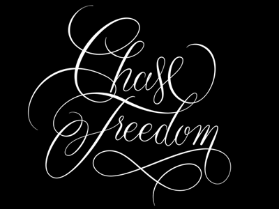 Chase Freedom Lettering calligraphy flourishes lettering scripts swashes type vector