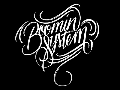 Boomin' System brush pens calligraphy lettering logo script type