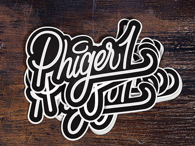 Phiger1 Stickers calligraphy illustrator lettering letters logo stickers type vector