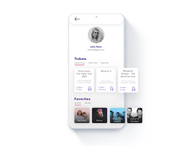 Concerto User Profile 006 app application concert daily 100 challenge daily ui dailyui dailyuichallenge interfacedesign mobile profile profile page ui uidesign userinterface ux ux ui uxui