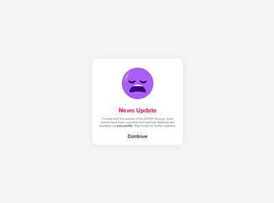 Concerto App - News Update Pop-up behance dailyui dailyui016 dailyuichallenge design dribbble interface interfacedesign popup sketch ui uidesign userinterface userinterfacedesign