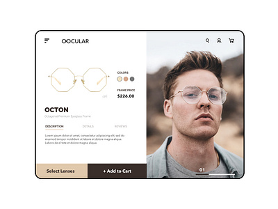 Designer Eyewear E-Commerce Desktop