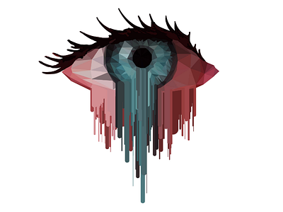 Low-Poly Dripping Eye illustration design artwork