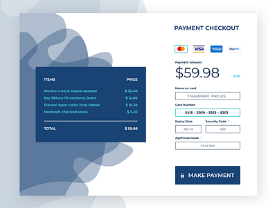 Credit Card Checkout adobexd checkout checkout form creditcard ecommerce payment ui ui design ui designer ui designers uidesign user experience user interface design userinterface ux ux design ux designer uxdesign uxui