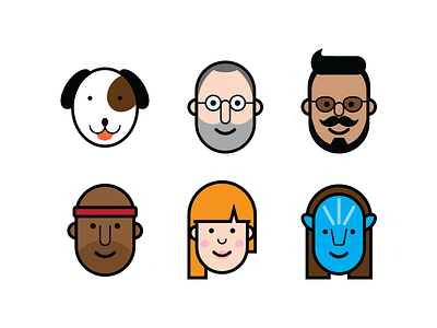 Avatars avatar character icons illustration people vector