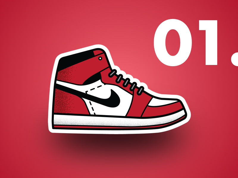 Air Jordan 1 sneakers basketball illustration icon footwear nike air jordan mj shoes