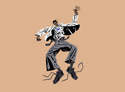 Hang in the air character character design clothing color design drawing fashion illustration ipad pro jump man motion people sneakers streetwear