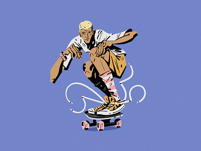 Riding Skater character character design color design drawing illustration ipad pro man motion people riding skater skating sneakers streetwear