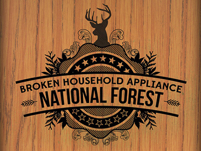 National Forest broken household appliance grandaddy logo national forest