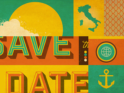 STD WIP anchor globe italy marriage save the date snacks sun