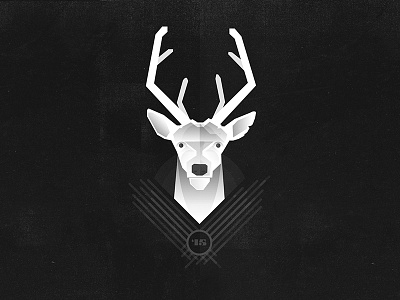 Ghost of the New Year black and white deer ghost horns illustration new year