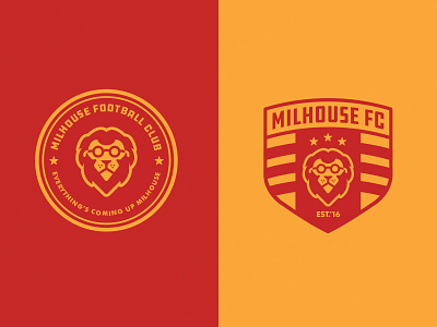 Milhouse FC '17 draplin football lion logo milhouse soccer vermont