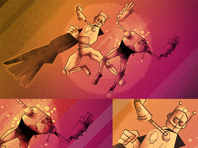 Bots Incorporated animation bot hubspot illustration punch robot superhero texture