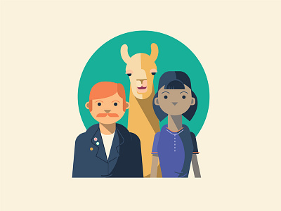 Family Portrait characters family llama punk