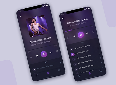 Music player. Mobile App freddie mercury mobile app music player player ui ux