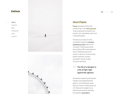 Papaia - Creative Site Template less is more minimal photography portfolio white space