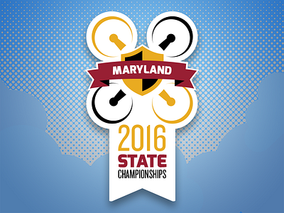 Maryland State Drone Racing Championship 2016 badge banner championship drone drone racing icon illustration maryland ogo state vector