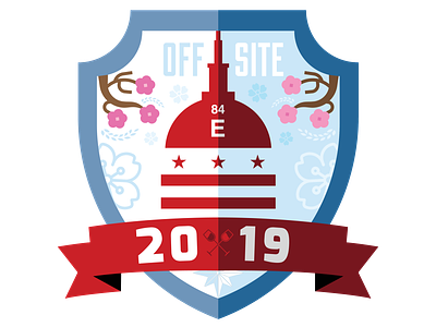 2019 DC Offsite Badge 2019 cherry blossoms dc design element 84 logo offsite spring sticker typography vector art vineyard washington dc