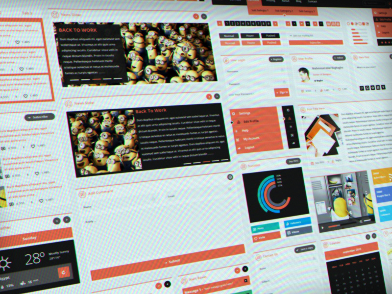 Flatty UI Kit ( Free PSD ) flatty flat ui flat ui kit begha 7oroof.com free psd flat concept