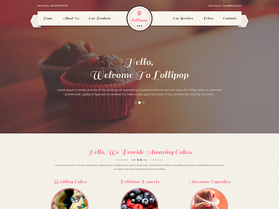 Lollipop - Awesome Sweets & Cakes Template awesome begha cake cakes company design flat lollipop psd retro sweet sweets