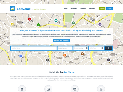 Locname Homepage awesome begha company design flat location locname name psd template
