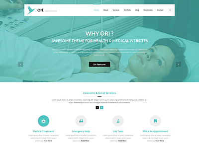 Ori Health agency blog bootstrap business clean company corporate creative design multipurpose origami portfolio