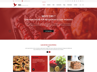 Ori Restaurant agency blog bootstrap business clean company corporate creative design multipurpose origami portfolio