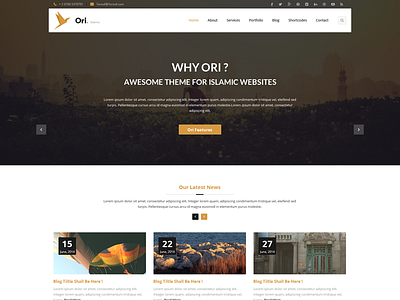 Ori Islamic agency blog bootstrap business clean company corporate creative design multipurpose origami portfolio