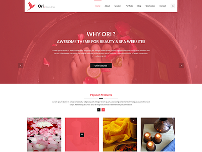 Ori Beauty Spa agency blog bootstrap business clean company corporate creative design multipurpose origami portfolio