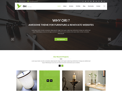 Ori Renovate agency blog bootstrap business clean company corporate creative design multipurpose origami portfolio