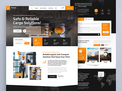 Primous Modern Logistics air fright cargo corporate creative delivery logistics moving shipment shipping transport transport services transportation truck trucking ui ui design ux web web design webdesign