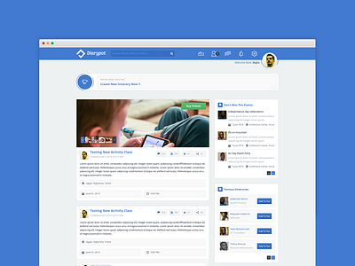 Diarypot dashboard diary diarypot facebook flat redesign twitter ui ux wideget