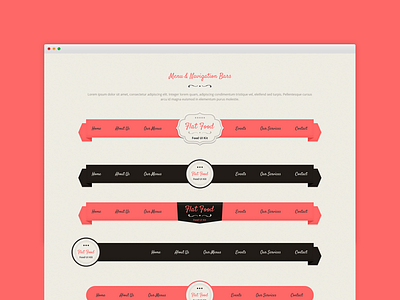 Flat Food - Awesome Food User Interface Kit bars buttons checkboxes colors interface kit message navigation notifications pagination price progress radio