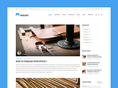 Mount Blog agency blog business classic clean flat company corporate creative design mount multi demo multipurpose portfolio shop