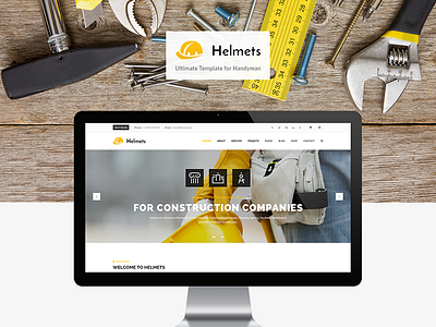 Helmets - Ultimate Template for Handyman architecture corporate electrician engineering handyman industry maintenance mechanic plumber remodeling renovation