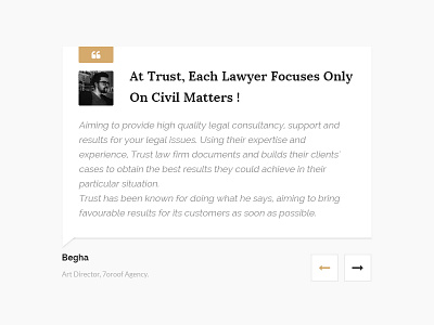 Trust - Testimonials accountant advocate attorneys barrister business consultancy counsel finance justice law lawyer legal adviser legal office solicitor