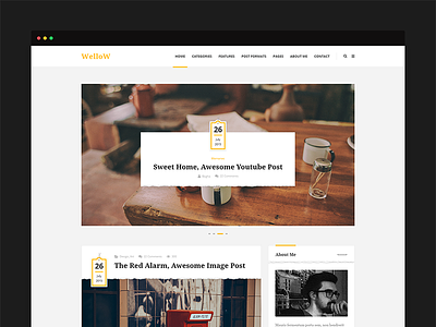 Wellow – Clean & Personal Blogging Theme blog blogger classic clean creative elegant fashion food instagram lifestyle music personal responsive simple slider