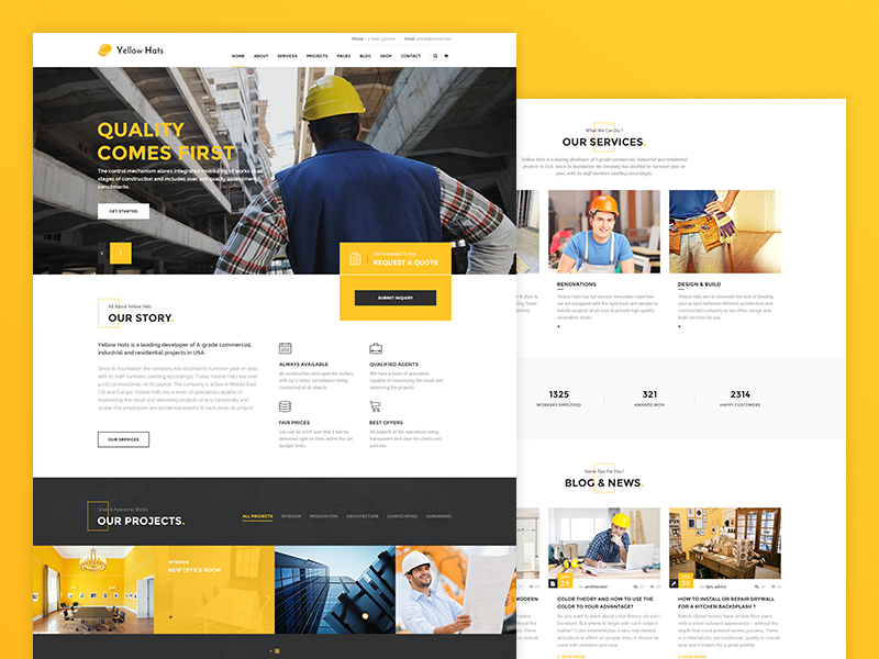 Yellow Hats - Construction Business Template by Mahmoud Baghagho on ...