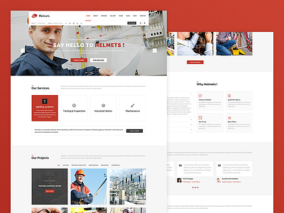 Helmets Electrician - Ultimate Template for Handyman architecture corporate electrician engineering handyman industry maintenance mechanic plumber remodeling renovation