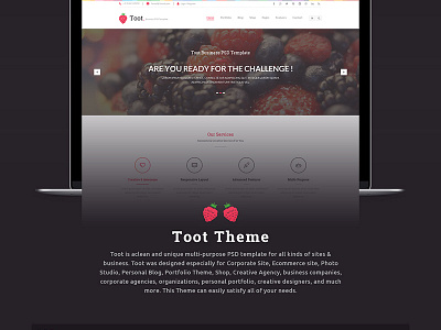 Toot – Multi-purpose Business WP Theme blog business clean corporate creative elegant minimal modern multipurpose photography portfolio professional template shop studio