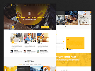 Yellow Hats - Construction, Building & Renovation Theme architecture building company construction constructor contractor corporate electrician engineering handyman industry painter plumber remodeling renovation