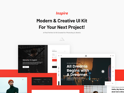 Inspire UI Kit minimal minimalism minimalist ui ui ux ui kit uidesign uiux user interface user interface design userinterface uxdesign web webdesign