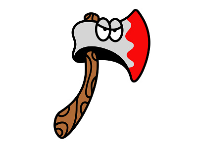 Chop axe cartoon character desgin simple