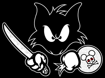 Rat Free black and white cartoon design illustration villain