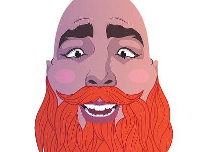 Happy Face beard color design face happy illustration