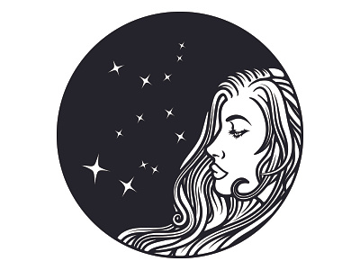 Stars badge design illustration stars virgo