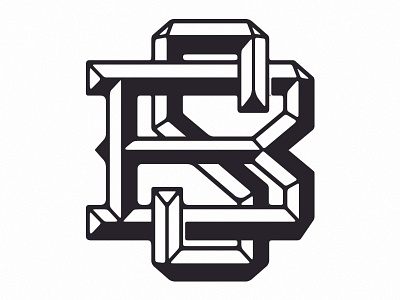 Bs black and white design initials