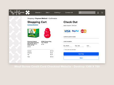 Woof Bones Credit Card Check Out Website_DailyUI