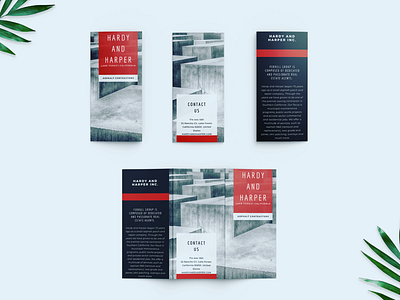 Trifold Brochure advertising brochure business clean graphic design grey mockup photoshop red
